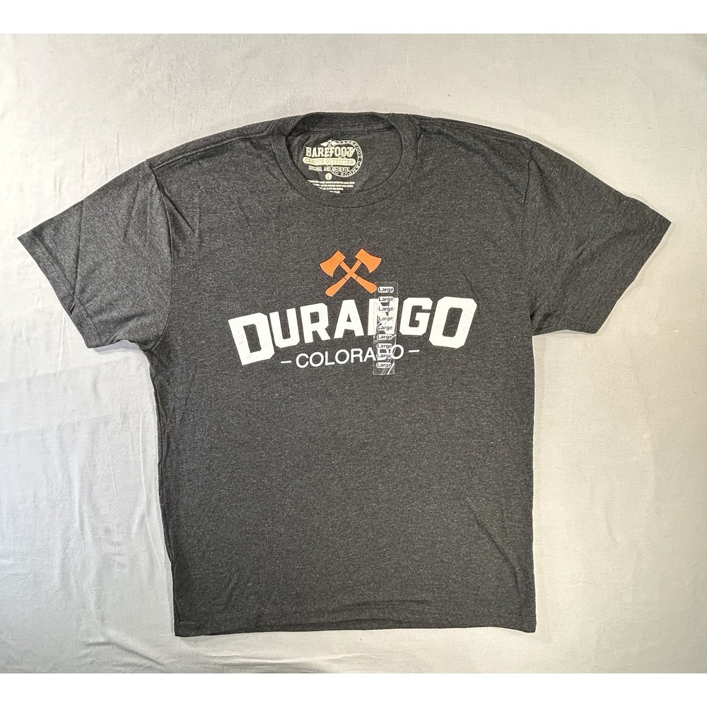Barefoot Campus Outfitter Shirt Durango Colorado Mens Large Slim‎ Fit
